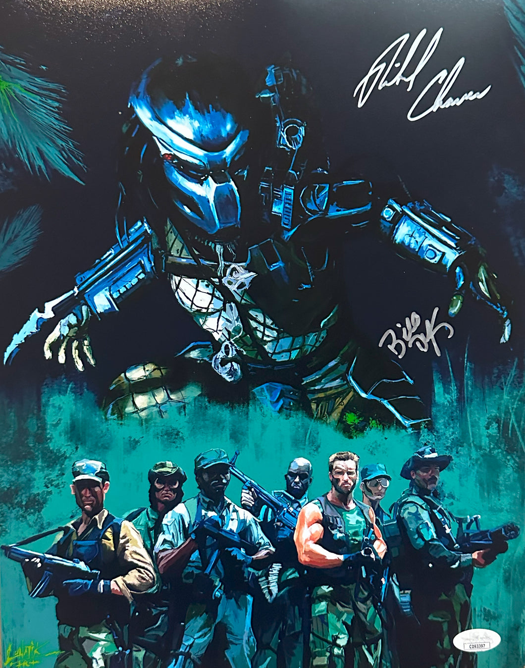 Bill Duke Richard Chaves signed Predator 811x14 photo Comes with JSA sticker