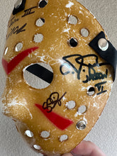 Load image into Gallery viewer, Friday The 13th Sean Cunningham, Mike DeLuna, Derek Mears, and CJ Graham signed hockey mask JSA
