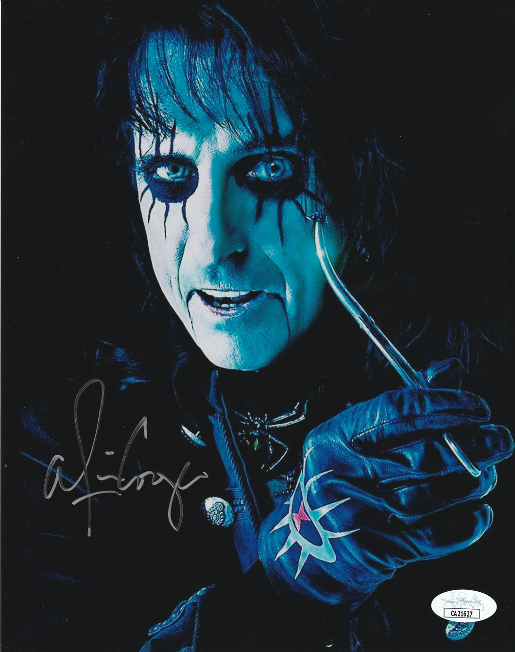 Alice Cooper signed  8x10 JSA METALLIC PAPER