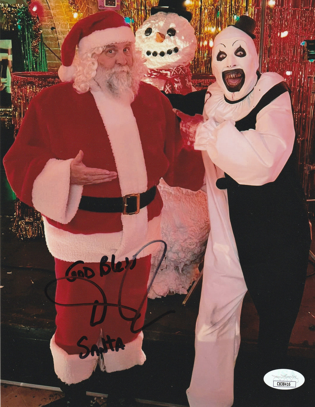 Terrifier 3 Daniel Roebuck signed 8x10 JSA Art The Clown