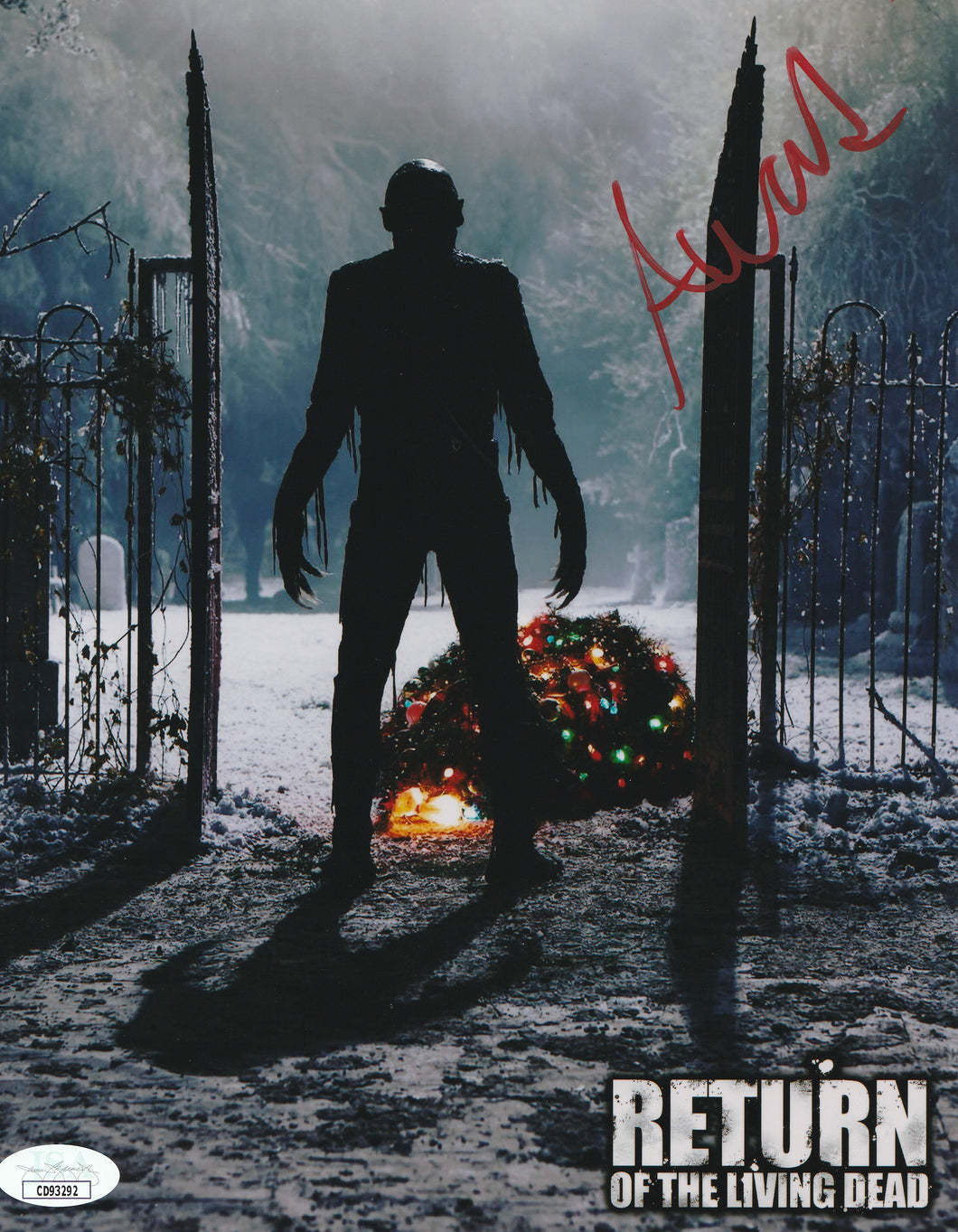 Alex Ward signed Return Of The Living Dead JSA  Tarman 2025 metallic paper