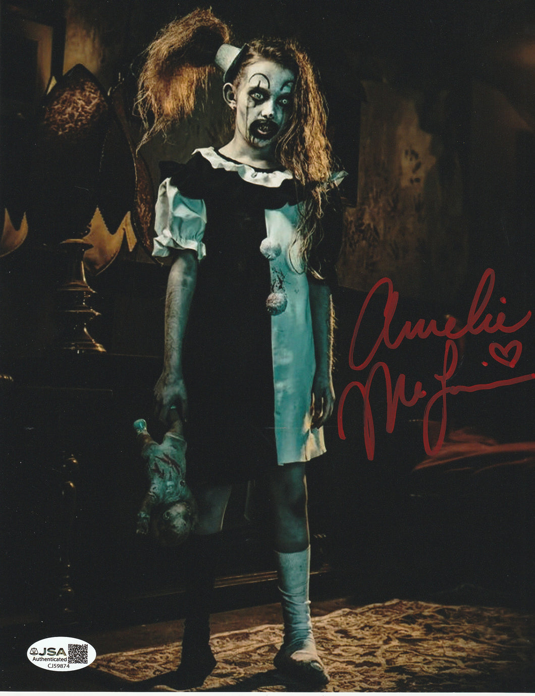 Terrifier Amelie McLain Little Pale Girl signed 8x10 JSA – DOTD Dist.