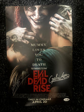 Load image into Gallery viewer, Evil Dead Rise signed 11x17 Alyssa Sutherland Gabriell Echols JSA

