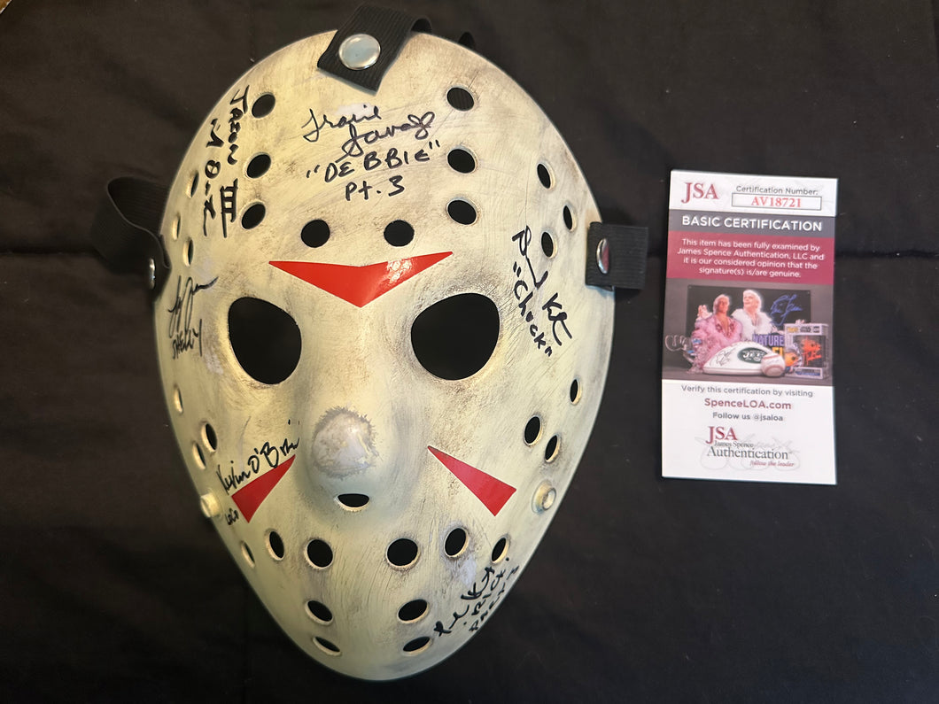Friday The 13th Part 3 cast signed hockey mask JSA  13X Studios signed by 6