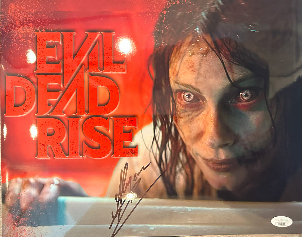 Alyssa Sutherland signed Evil Dead Rise 11x14 photo JSA METALLIC PAPER