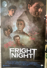 Load image into Gallery viewer, Fright Night show exclusive 18x28 poster Signed by Chris Sarandon and Stephen Geoffreys JSA
