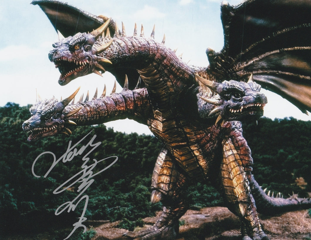 TSUTOMU KITAGAWA signed MOTHRA 3 cretaceous king Ghidorah 8x10 Godzilla