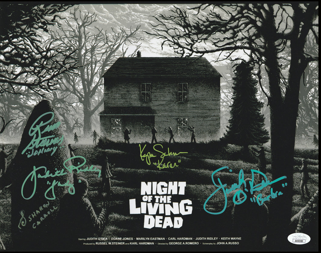 Night Of The Living Dead signed 11x14 poster.Signed by 5. Comes with JSA sticker