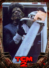 Load image into Gallery viewer, Texas Chainsaw Massacre 2 screening poster 18x28 DOTD + trading card set
