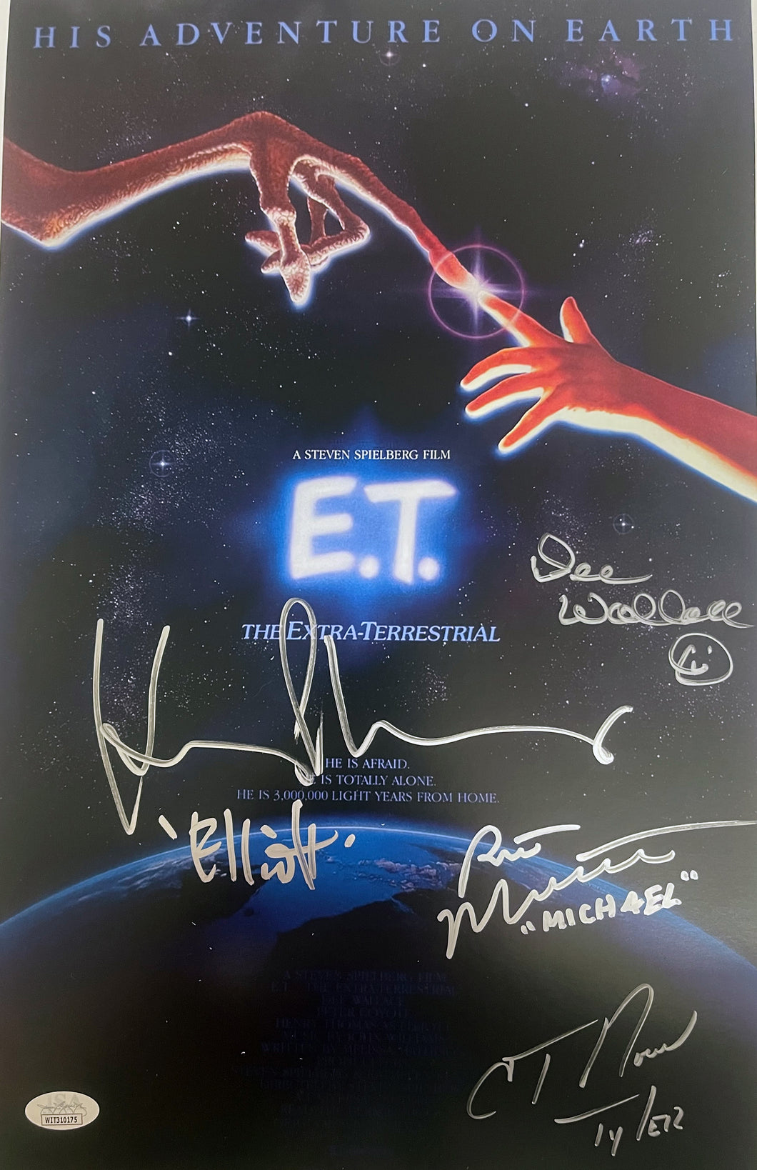 E.T. the Extra-Terrestrial signed 11x17 signed by 4