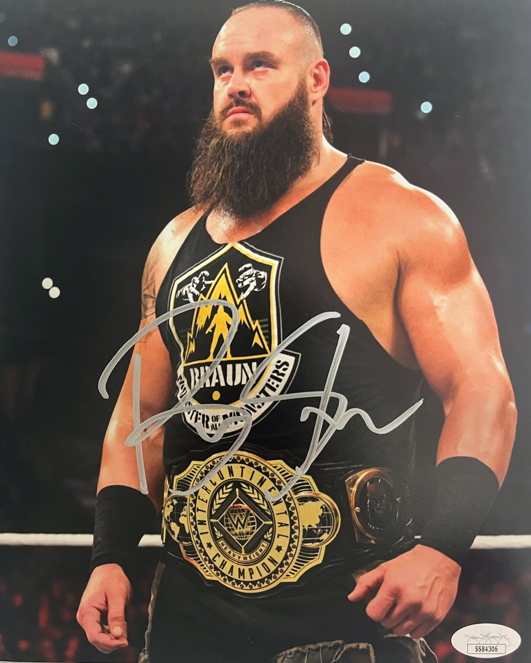 Braun Strowman signed WWE 8x10 Adam Scherr  Comes with JSA sticker