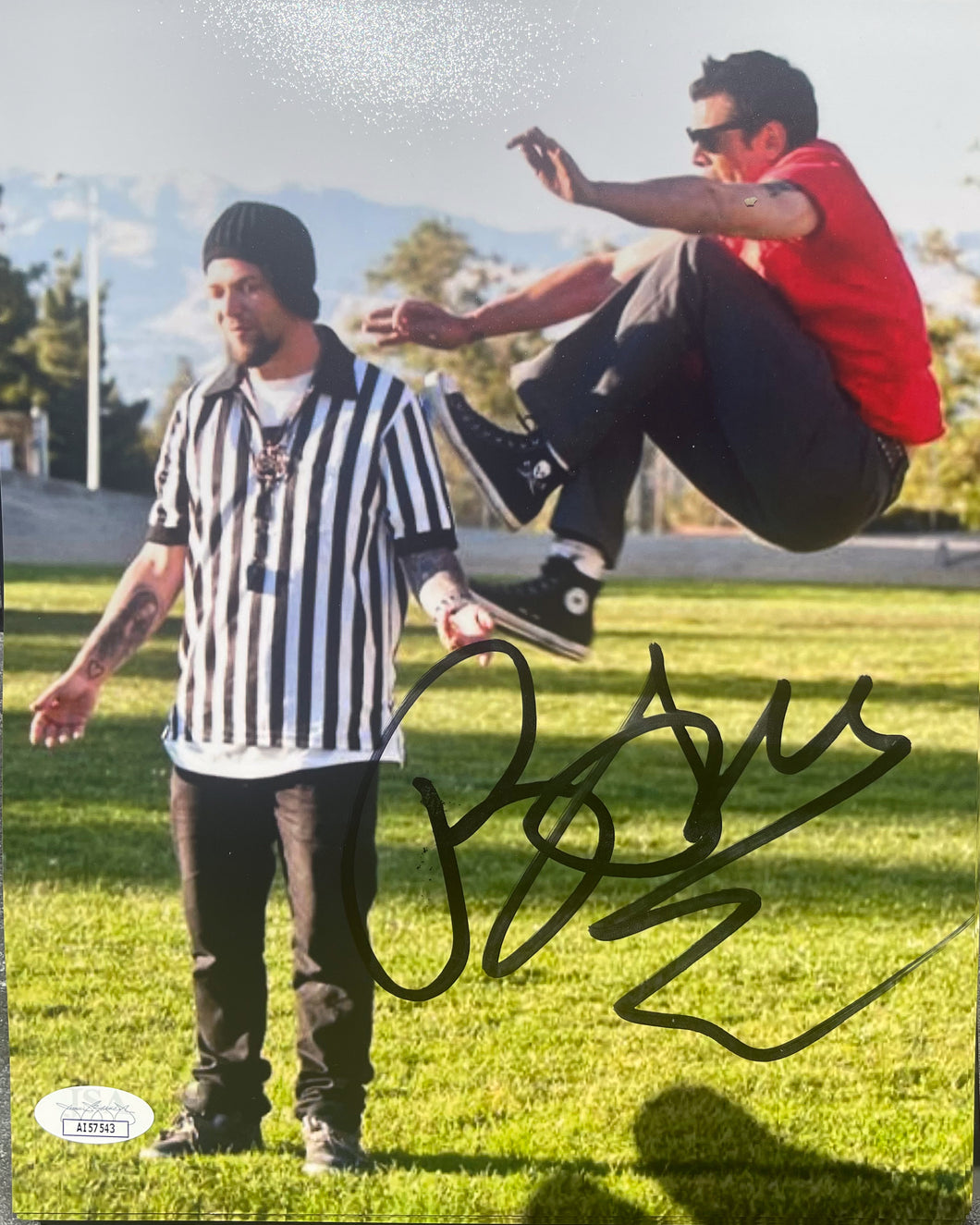 Bam Margera signed Jackass 8x10 with JSA sticker