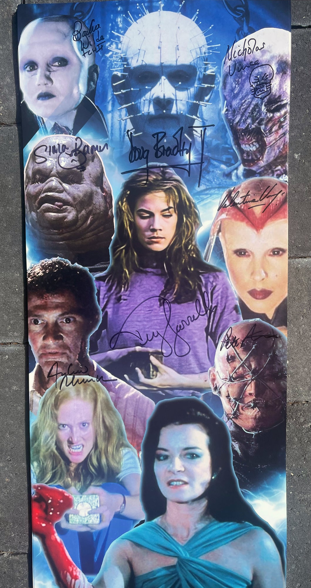 Hellraiser cast  signed 11x24 Doug Bradley signed by 9