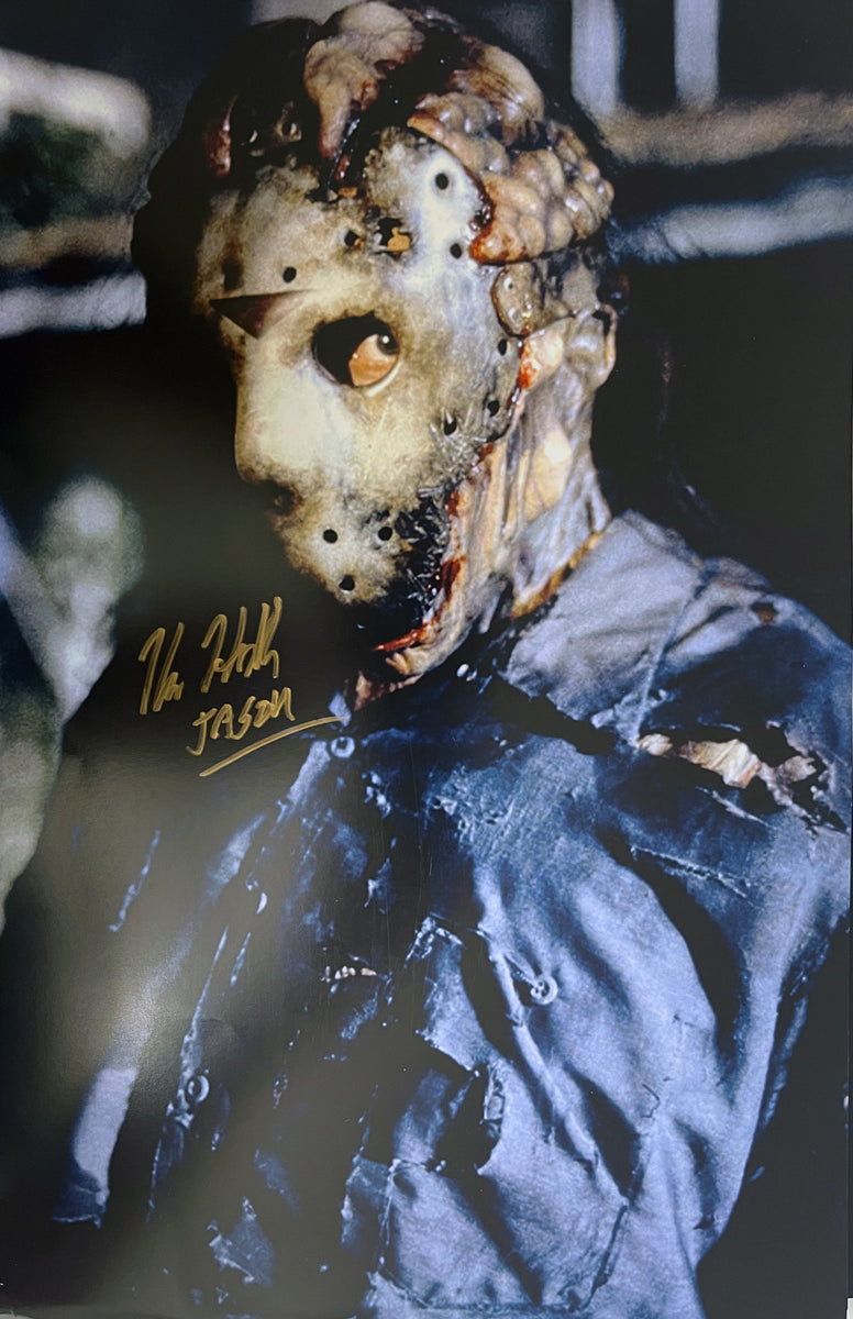 Friday The 13th Kane Hodder signed JASON VOORHEES 11x17 – DOTD Dist.